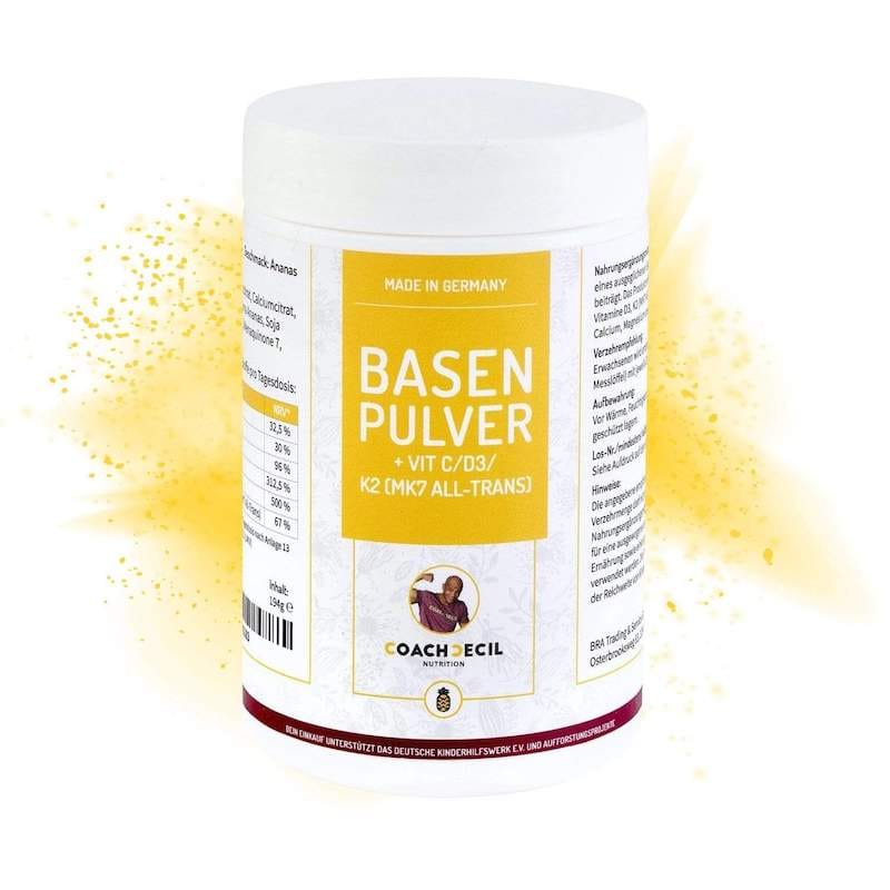 Basencitrat mit natürlichen Vitaminen, Magnesium und Calcium - Geschmack: Ananas Basenpulver<br />
