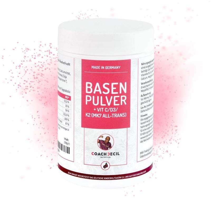 Basencitrat mit natürlichen Vitaminen, Magnesium und Calcium - Geschmack: Drachenfrucht Basenpulver<br />
