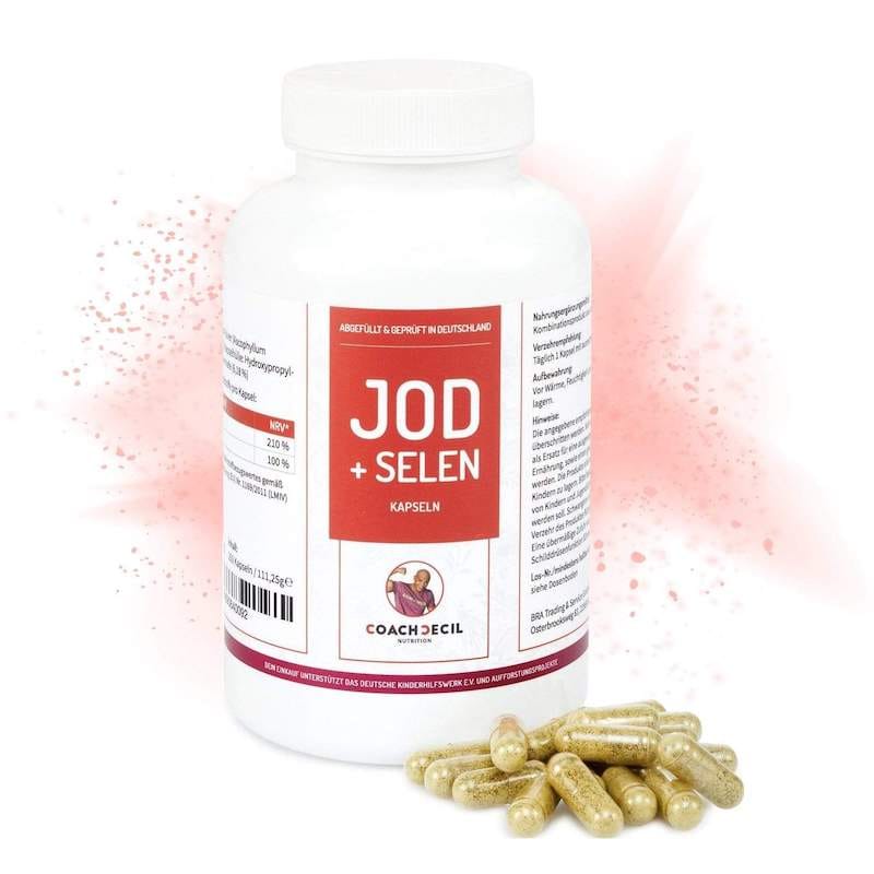 Natürliches Jod aus Kelp Alge + Selen Kapseln - vegan<br />
