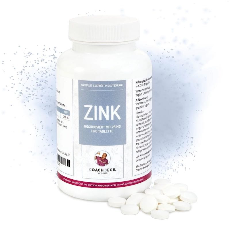 Zink-Bisglycinat Tabletten, hochdosiert - vegan<br />
